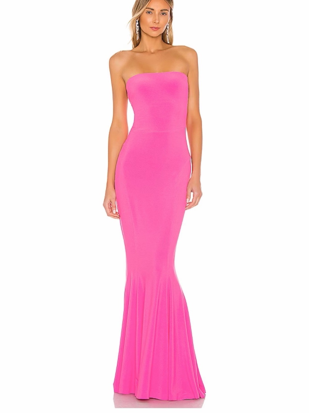 Norma Kamali Strapless Fuchsia Mermaid Gown